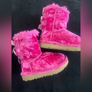 Kids-girl’s Ugg velvet bow boots-7
